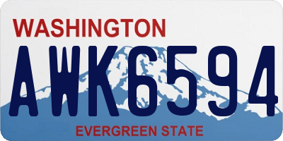 WA license plate AWK6594