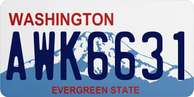 WA license plate AWK6631