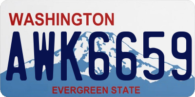 WA license plate AWK6659