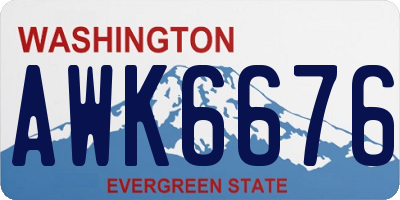 WA license plate AWK6676