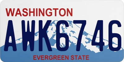 WA license plate AWK6746