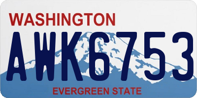 WA license plate AWK6753