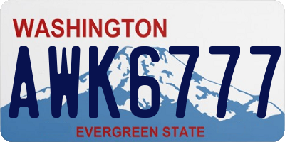 WA license plate AWK6777