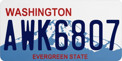 WA license plate AWK6807