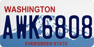 WA license plate AWK6808
