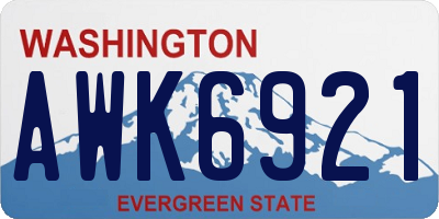 WA license plate AWK6921