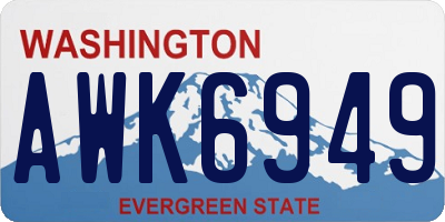 WA license plate AWK6949