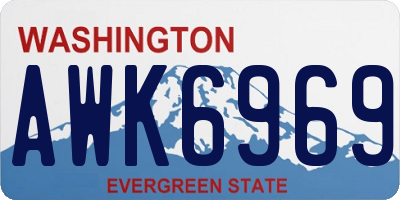 WA license plate AWK6969
