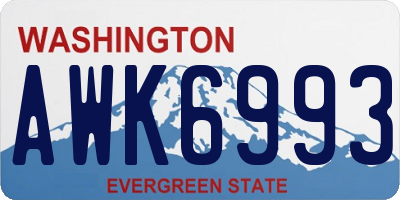 WA license plate AWK6993