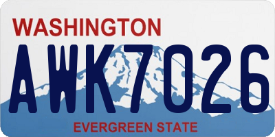 WA license plate AWK7026