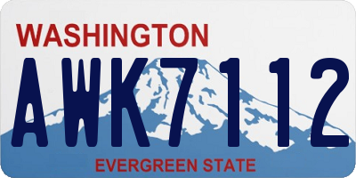 WA license plate AWK7112