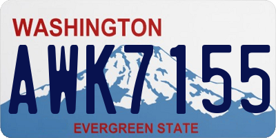 WA license plate AWK7155