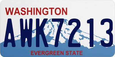 WA license plate AWK7213