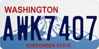 WA license plate AWK7407