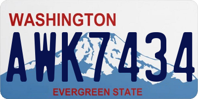 WA license plate AWK7434
