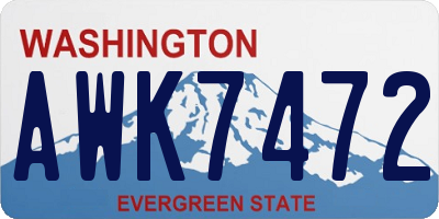 WA license plate AWK7472