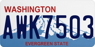 WA license plate AWK7503