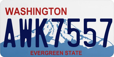 WA license plate AWK7557