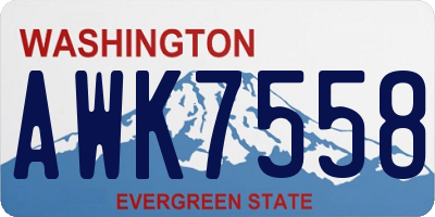 WA license plate AWK7558