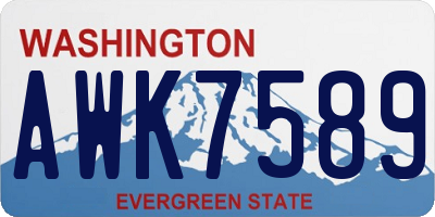 WA license plate AWK7589