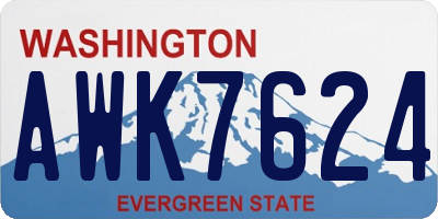 WA license plate AWK7624