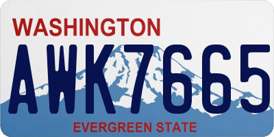 WA license plate AWK7665