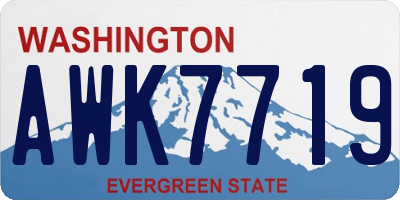 WA license plate AWK7719