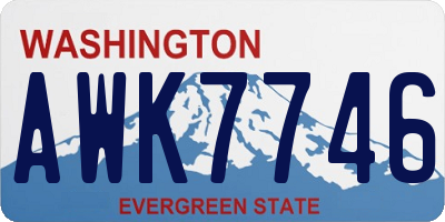 WA license plate AWK7746