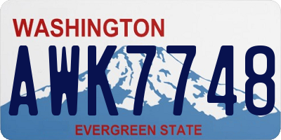 WA license plate AWK7748