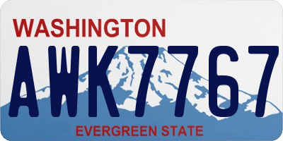 WA license plate AWK7767