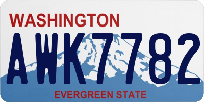 WA license plate AWK7782