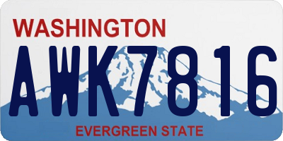WA license plate AWK7816
