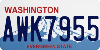 WA license plate AWK7955