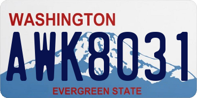 WA license plate AWK8031