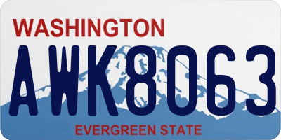 WA license plate AWK8063