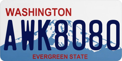 WA license plate AWK8080
