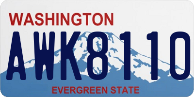 WA license plate AWK8110