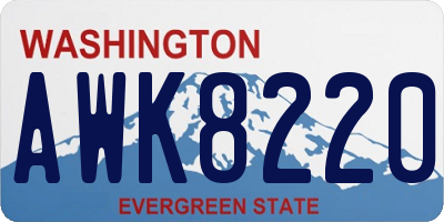 WA license plate AWK8220
