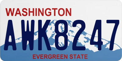 WA license plate AWK8247