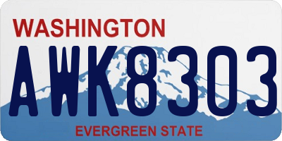 WA license plate AWK8303