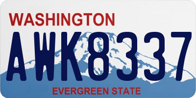 WA license plate AWK8337
