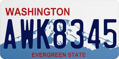 WA license plate AWK8345