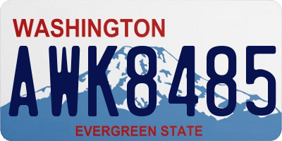 WA license plate AWK8485