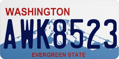 WA license plate AWK8523