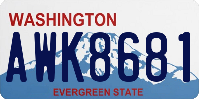 WA license plate AWK8681