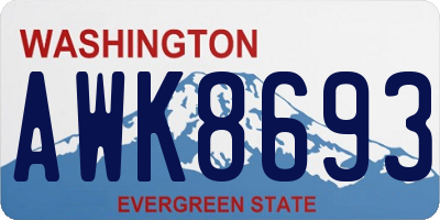 WA license plate AWK8693