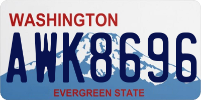 WA license plate AWK8696