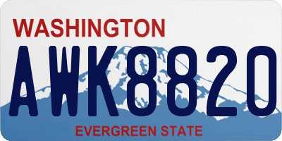 WA license plate AWK8820
