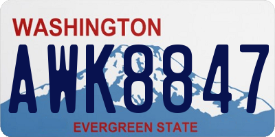 WA license plate AWK8847