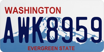 WA license plate AWK8959
